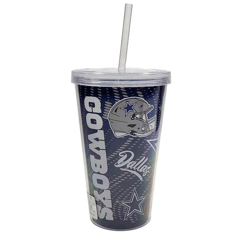 Vaso Con Popote Tumbler Pop MRL NFL Dallas Cowboys