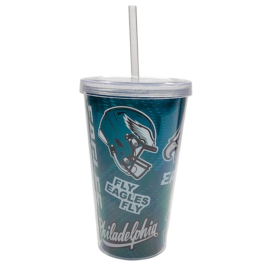 Vaso Con Popote Tumbler Pop MRL NFL Philadelphia Eagles