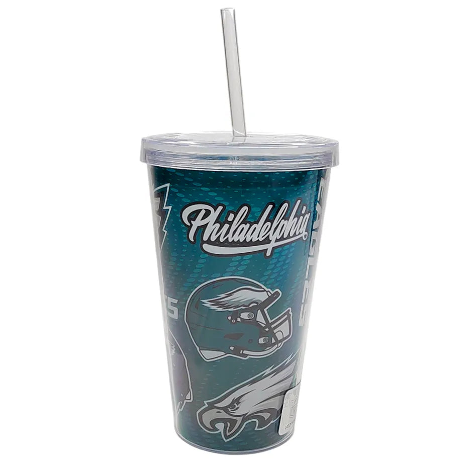 Vaso Con Popote Tumbler Pop MRL NFL Philadelphia Eagles