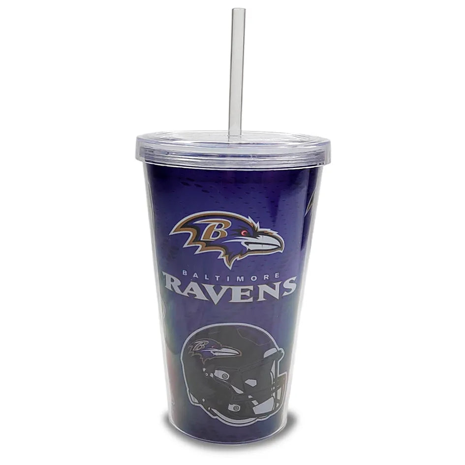 Vaso Con Popote Tumbler Pop MRL NFL Baltimore Ravens