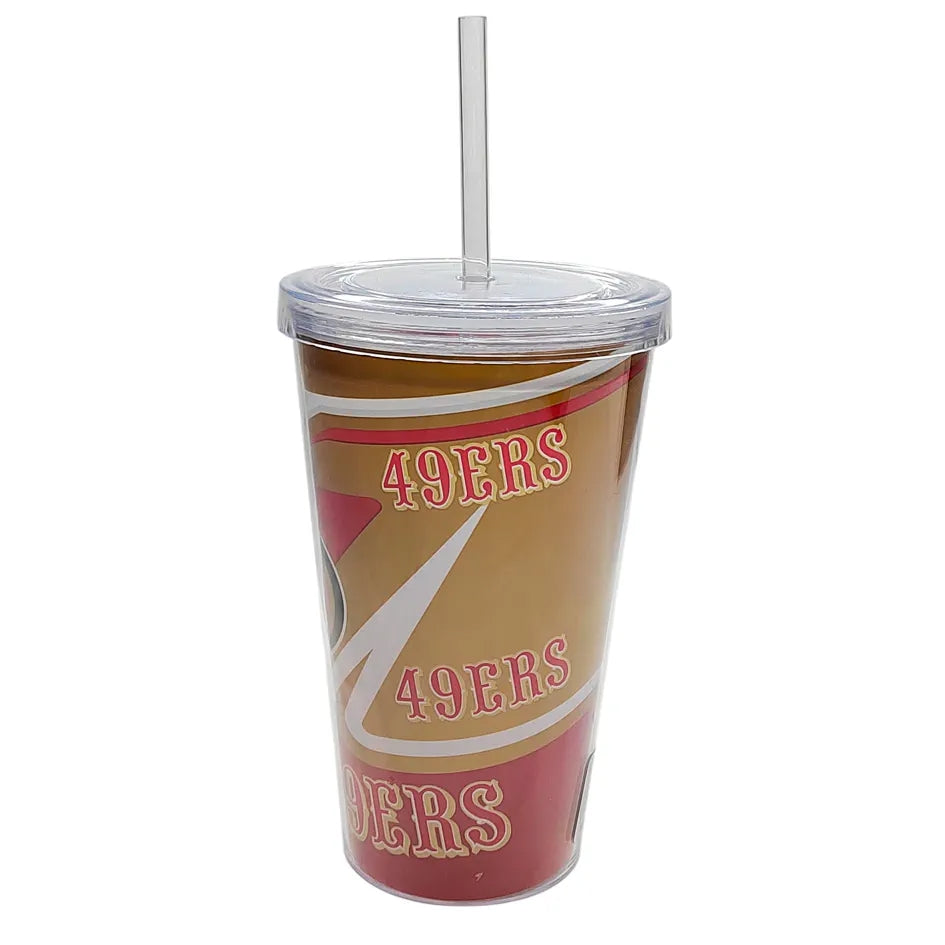Vaso Con Popote Tumbler Pop MRL NFL San Francisco 49ers