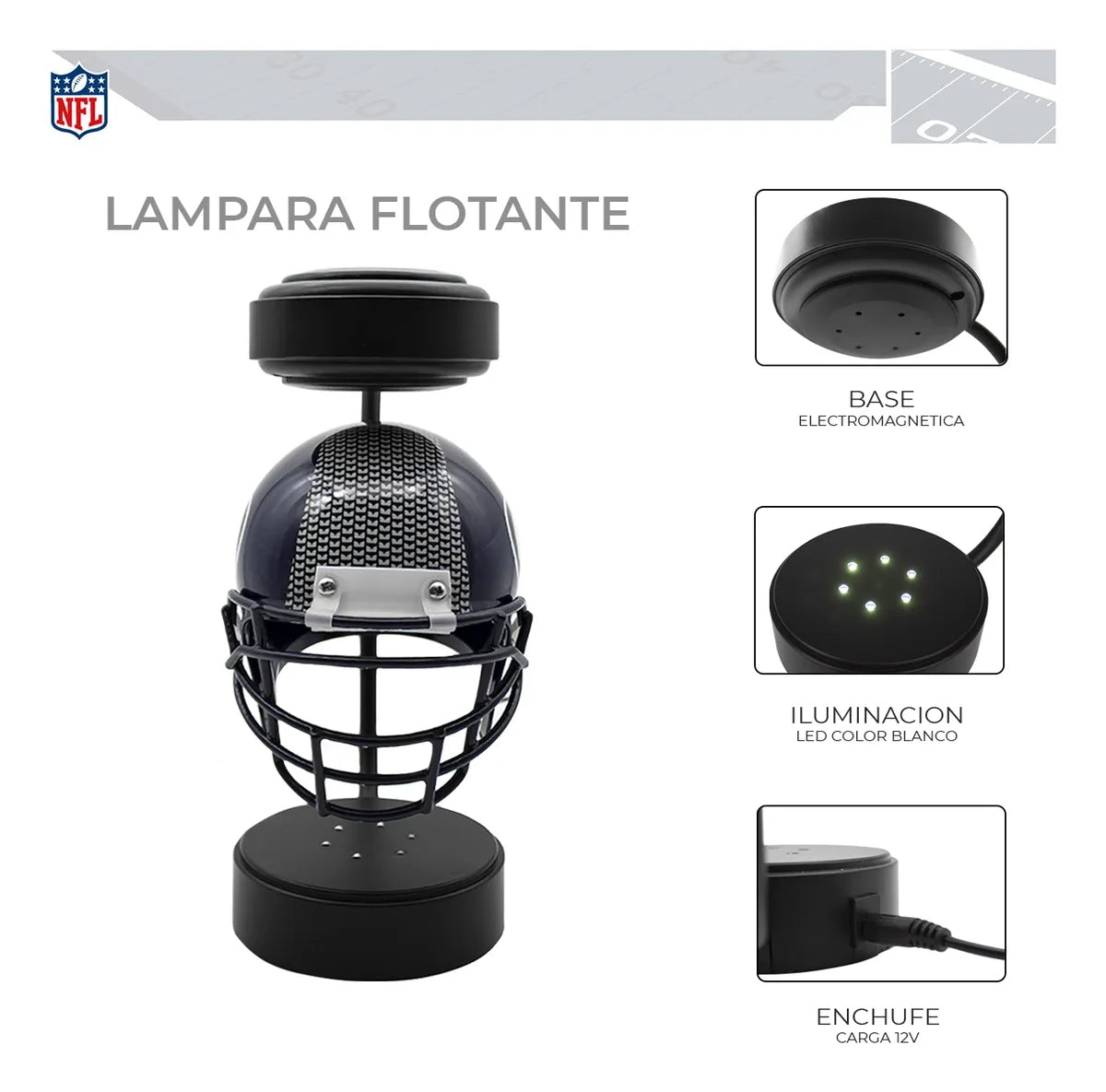 Lámpara Led Casco Flotante Giratorio NFL Seattle Seahawks