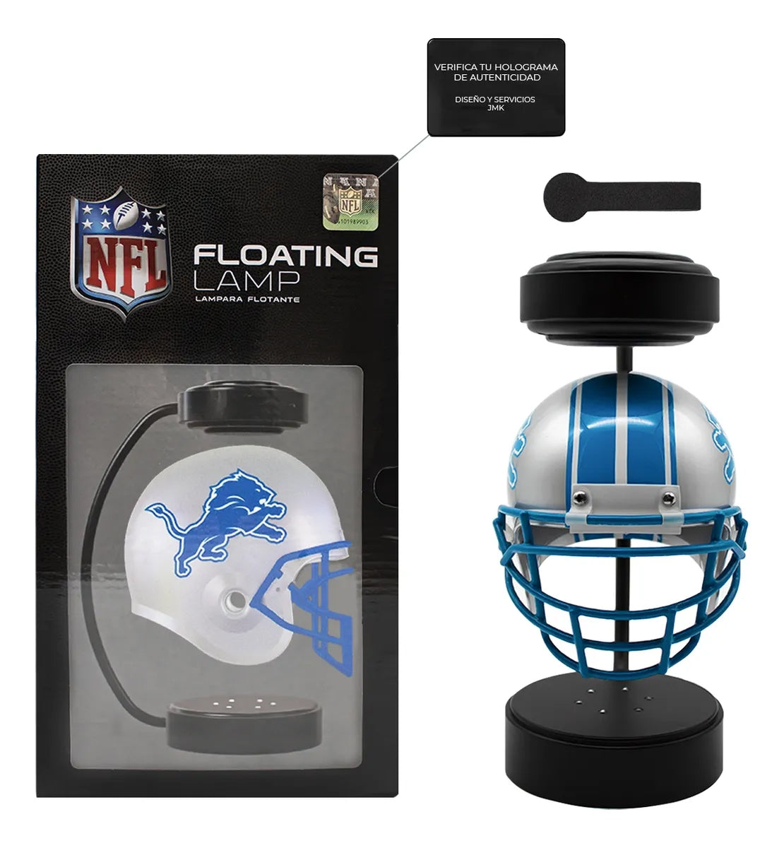 Lámpara Led Casco Flotante Giratorio NFL Detriot Lions