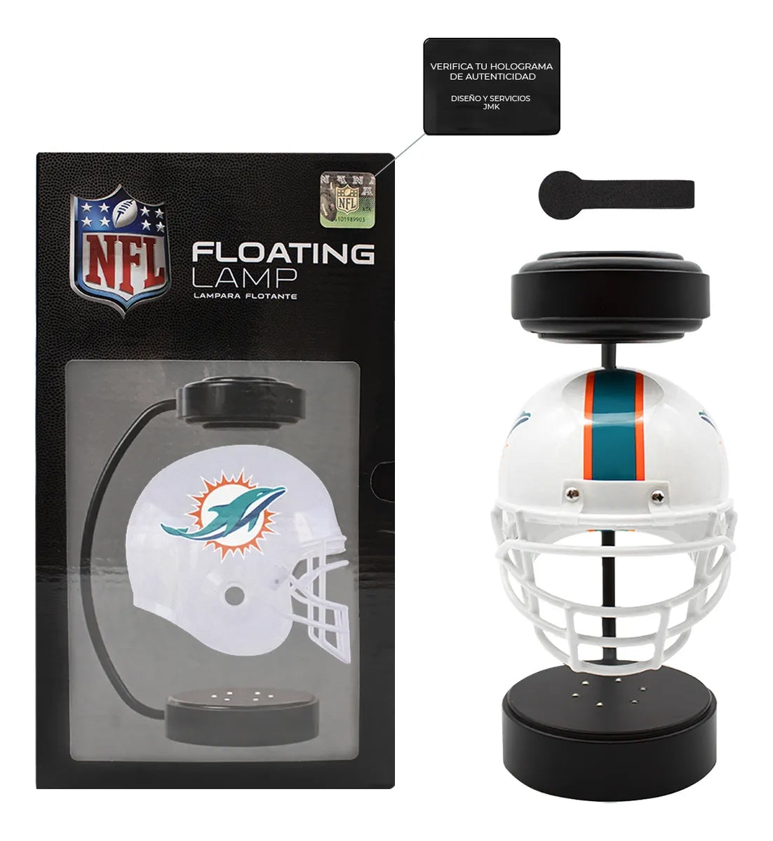 Lámpara Led Casco Flotante Giratorio NFL Miami Dolphins