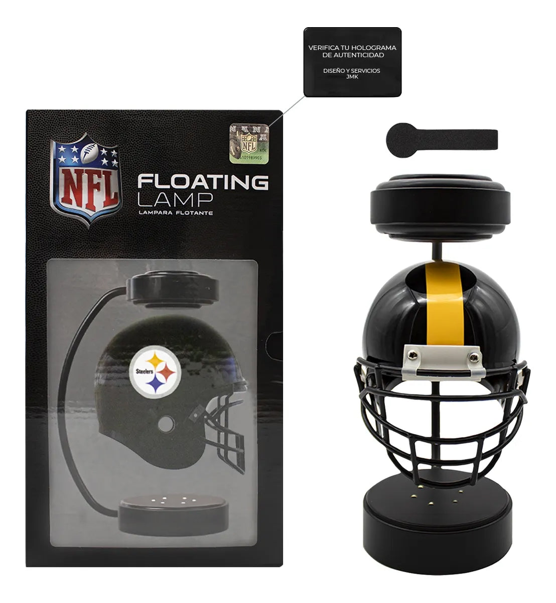 Lámpara Led Casco Flotante Giratorio NFL Pittsburgh Steelers