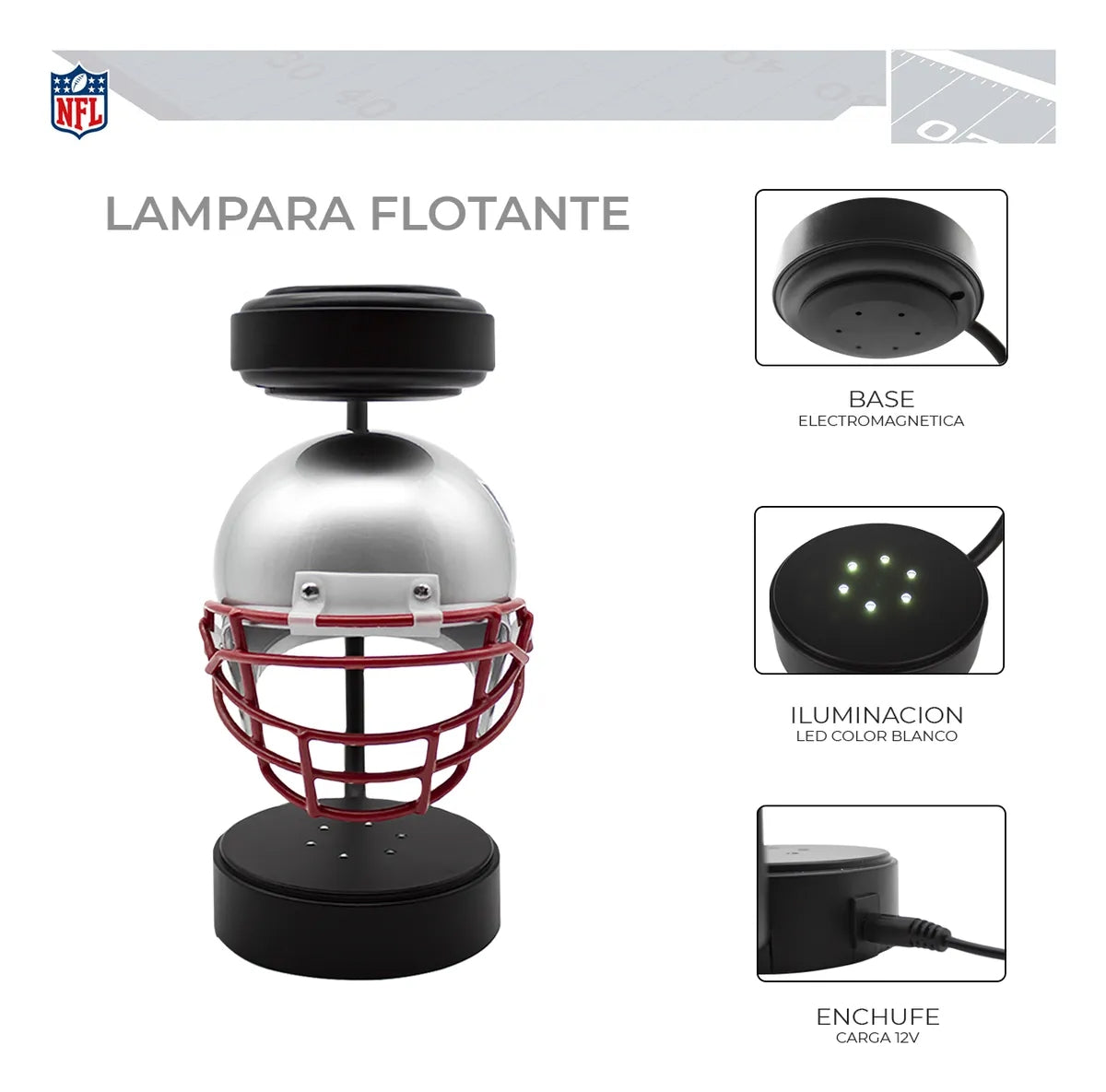 Lámpara Casco Flotante Giratorio NFL New England Patriots