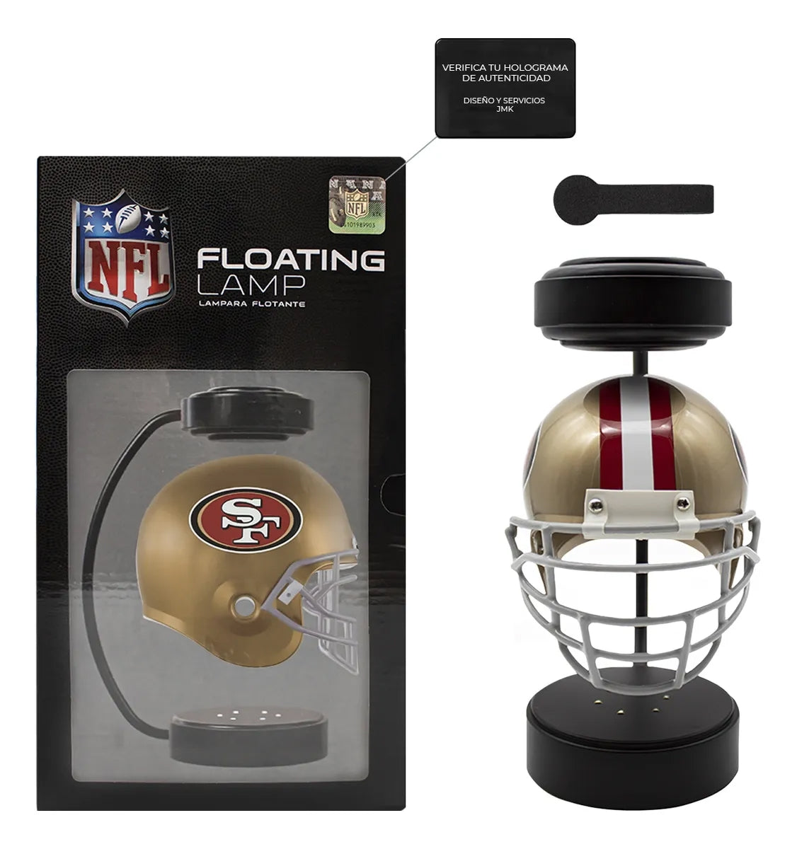 Lámpara Led Casco Flotante Giratorio NFL San Francisco 49ers - NERIAS DEPORTES