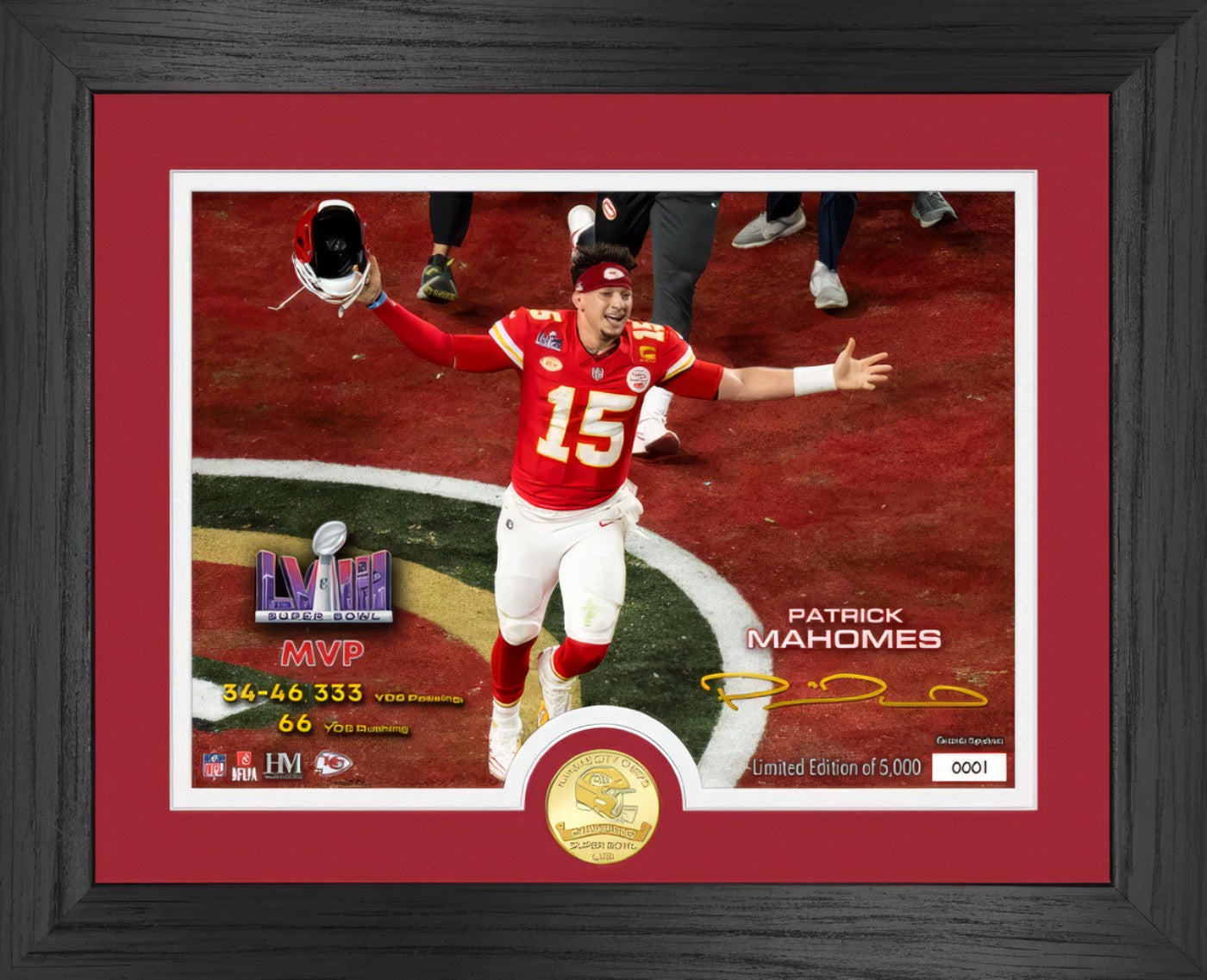Cuadro Super Bowl 58 Chiefs Patrick Mahomes MVP 1M Bronce