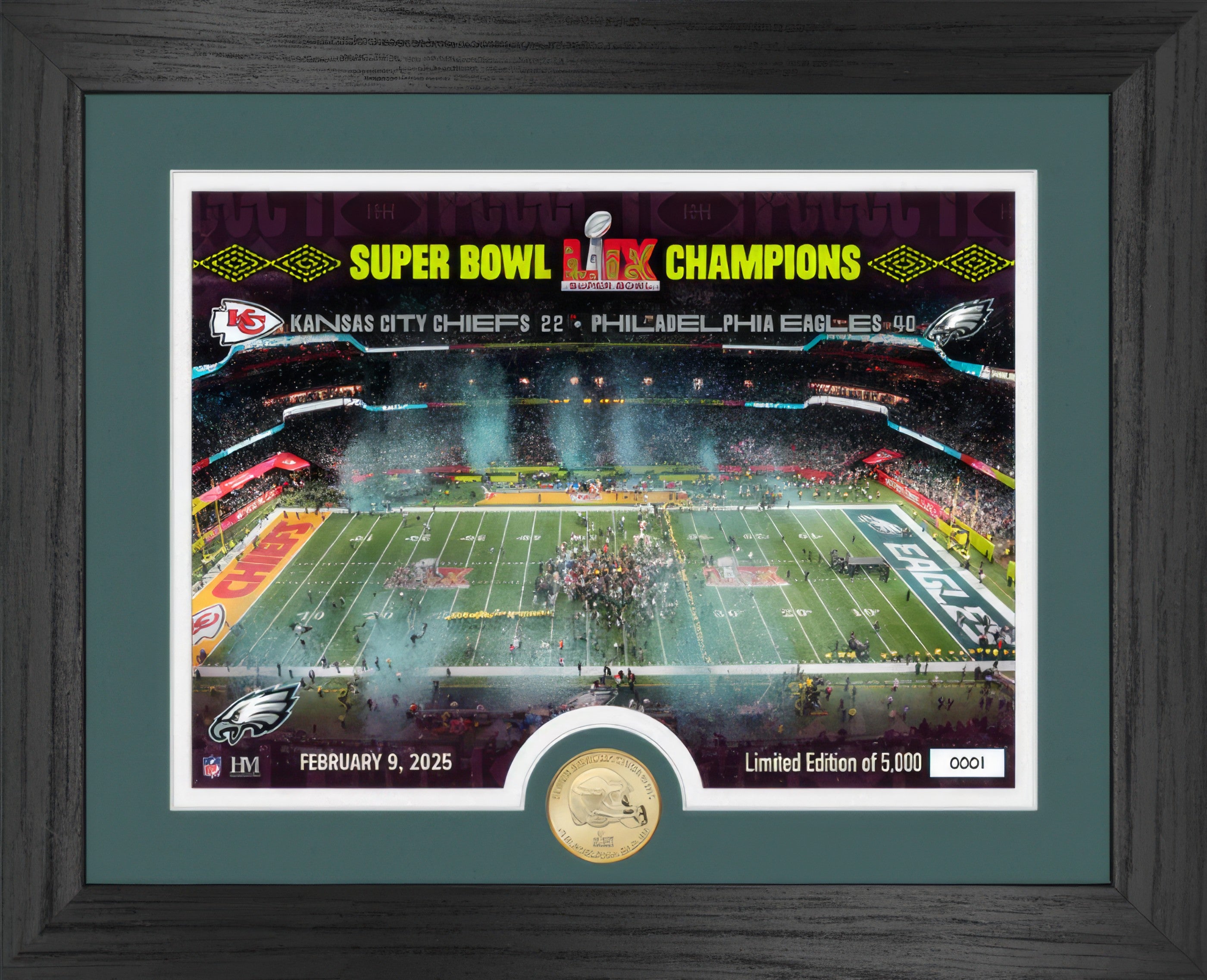 Cuadro Super Bowl 59 Philadephia Eegles Champs Bronze