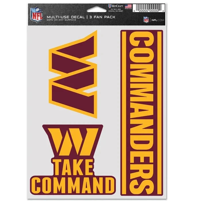 Calcomanía Set Multiuso 3PK Fan NFL Commanders
