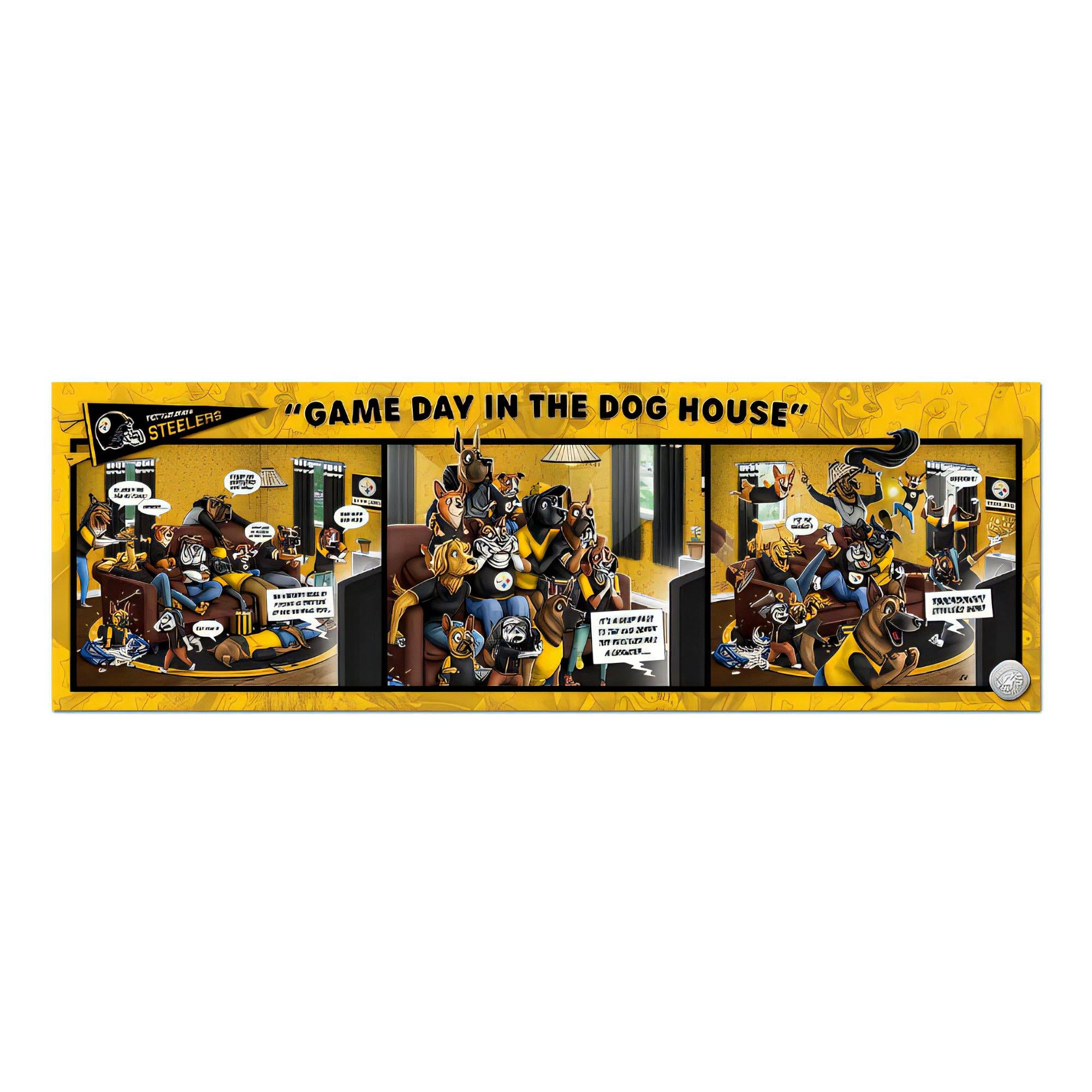 ROMPECABEZAS ″GAME DAY AT THE DOGS HOUSE″ 1000Pzas Steelers
