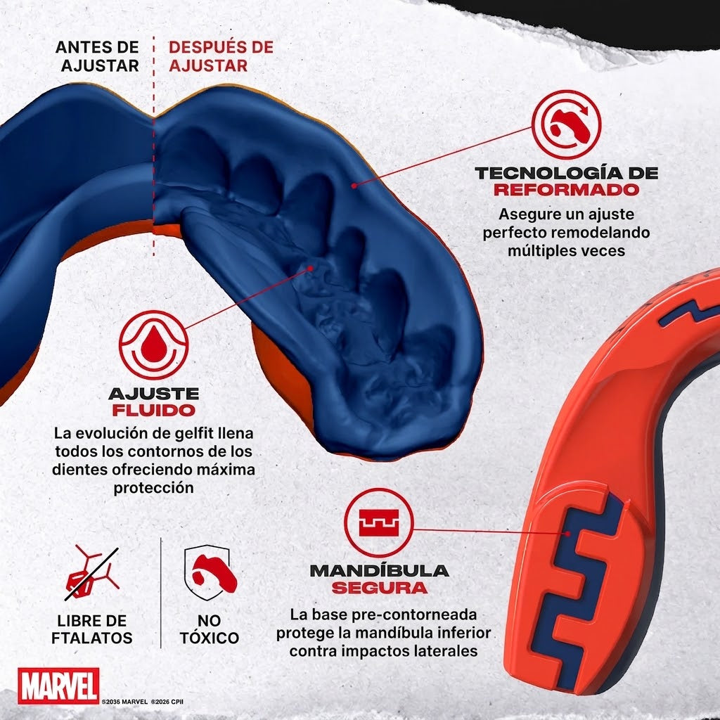 Protector Bucal Safe Jawz Junior Marvel Spiderman