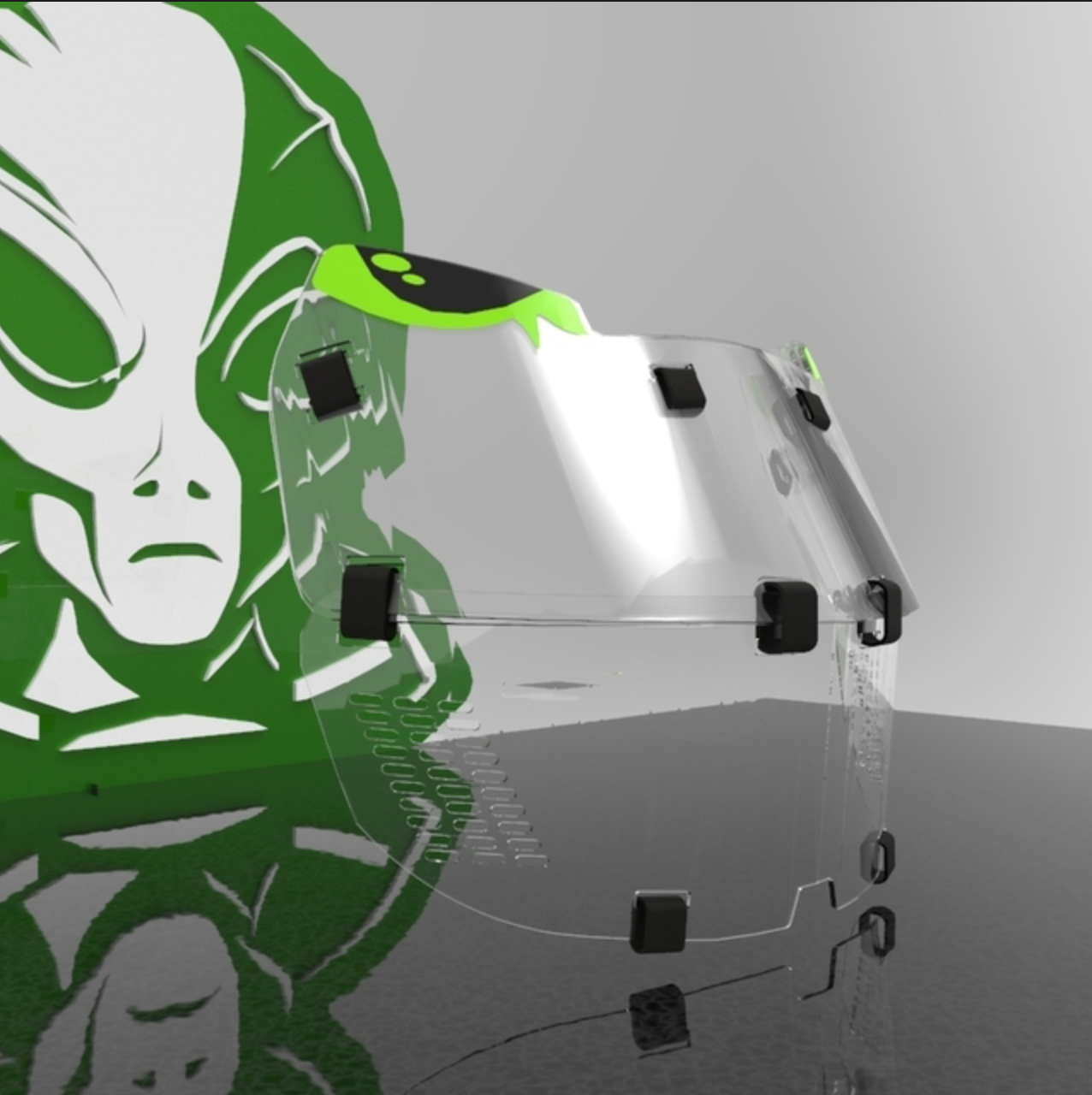 Mica Completa Flexible para Casco de Americano Alien Guard  Transparente
