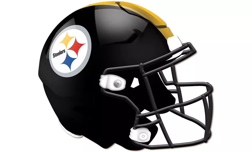 Letrero Madera Authentic Helmet Steelers