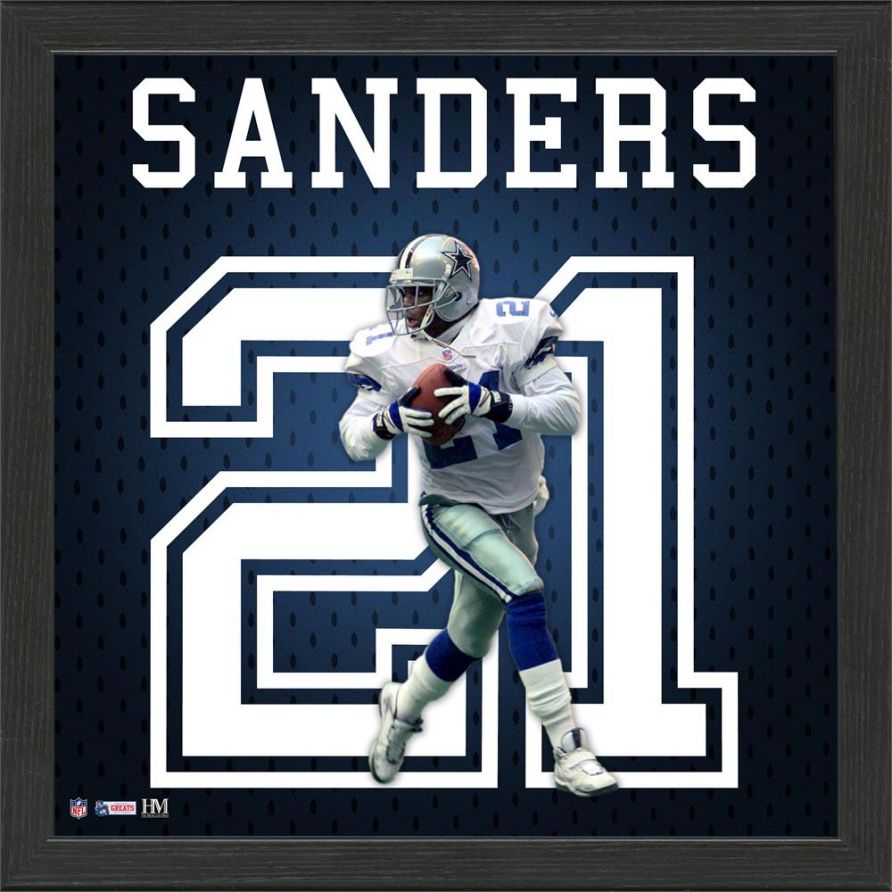 Cuadro Cowboys Deon Sanders Jersey Framed Photo