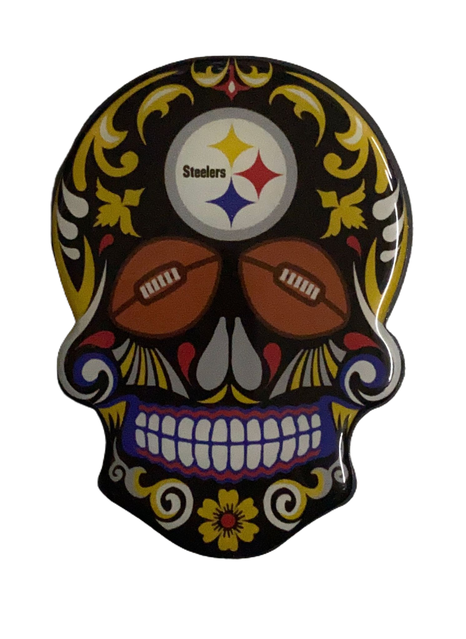 Iman Aminco Sugar Skull Magnet 3" Steelers