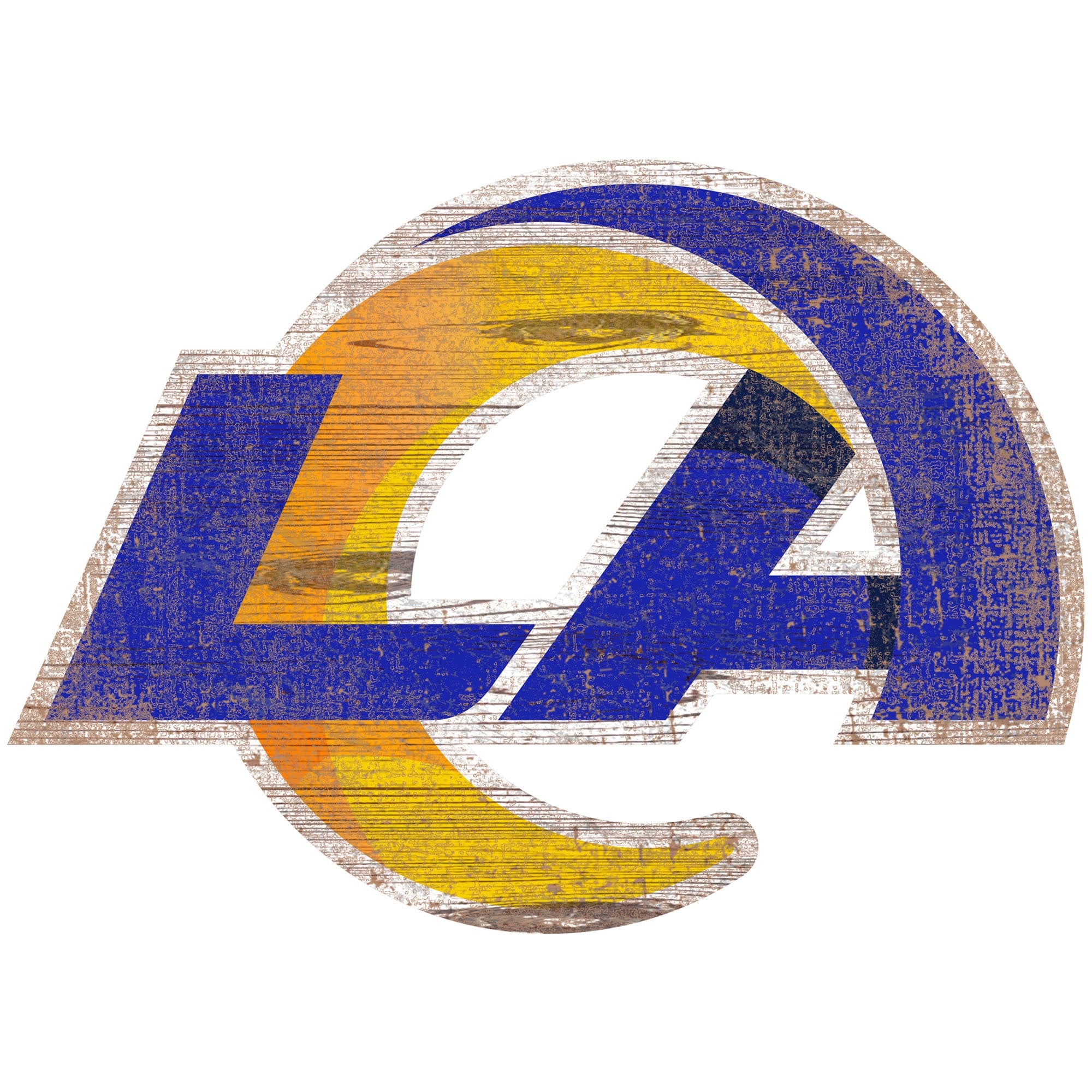 Letrero Madera Logo Distressed Rams