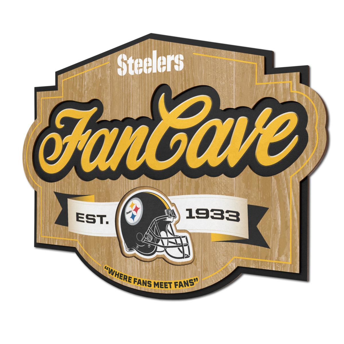 Letrero Madera Fan Cave 3D Sign Steelers