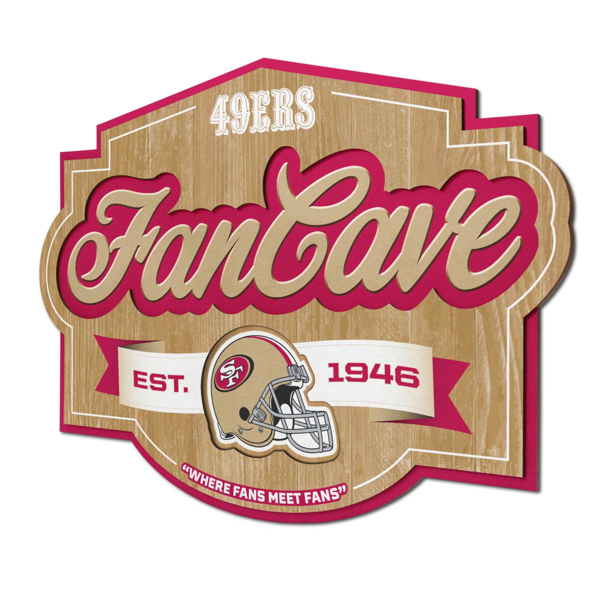 Letrero Madera Fan Cave 3D Sign 49Ers