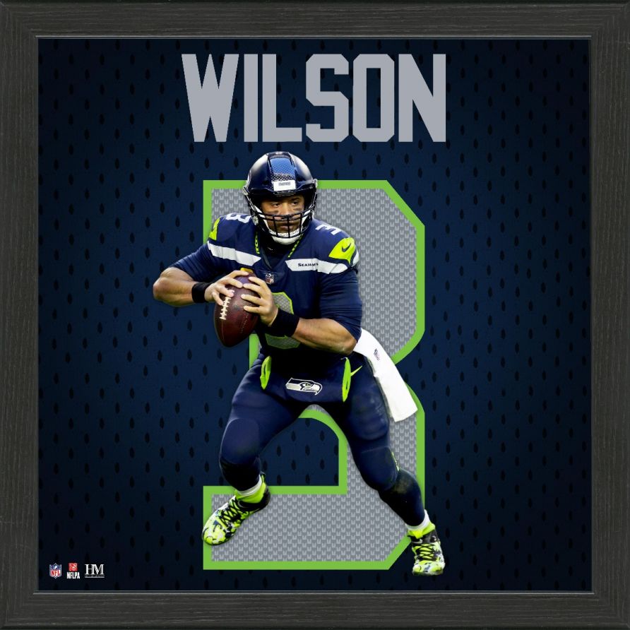 Cuadro Seahawks Russell Wilson Jersey Framed Photo